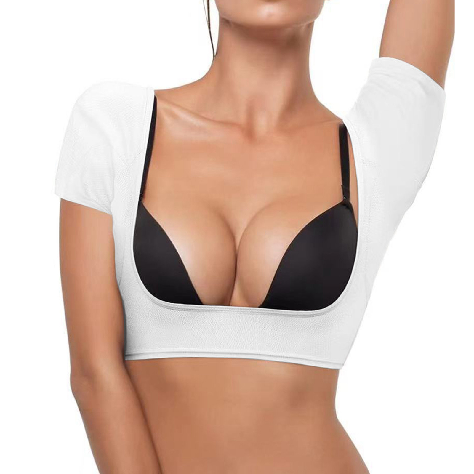 thumbnail image 1 of Camiseta sin mangas con malla para las axilas para mujer - Camiseta absorbente de manga corta transpirable y de secado rápido, S-XL, 1 of 6